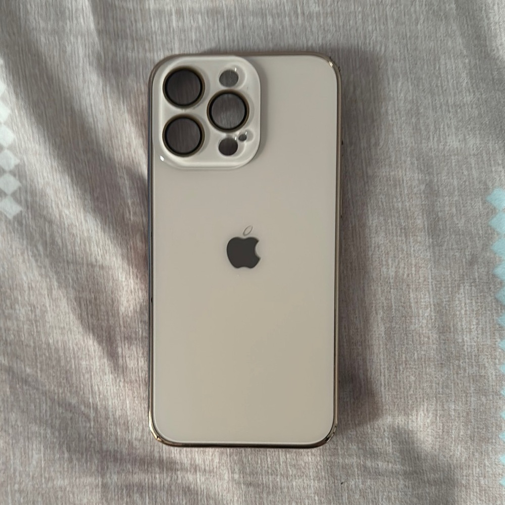 Apple Logo iPhone 15 Pro Max Cream Phone Extra Protector Case